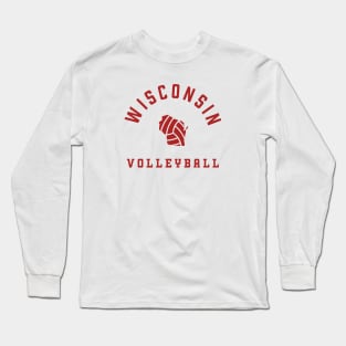 Wisconsin Volleyball - Red - Indoor Beach Grass Long Sleeve T-Shirt